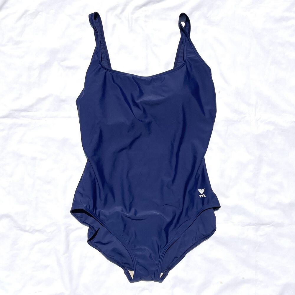 TYR One Piece Swimsuit Womens Plus 20 Navy Blue